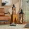 Glitzhome® Farmhouse Antique Diamond Wood & Metal Lanterns Set